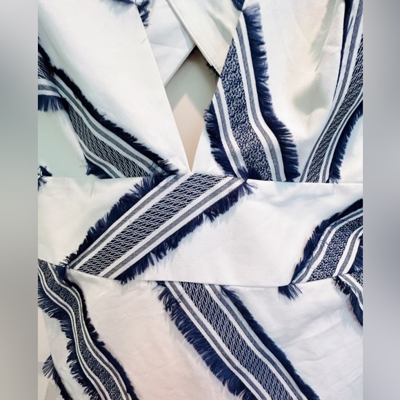 NWT Milly Navy and White Cross Back Striped Mini Dress, Size 6 - Picture 6 of 9